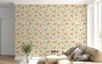 Country Scattered Floral Cream Granny Core Wallpaper⁠