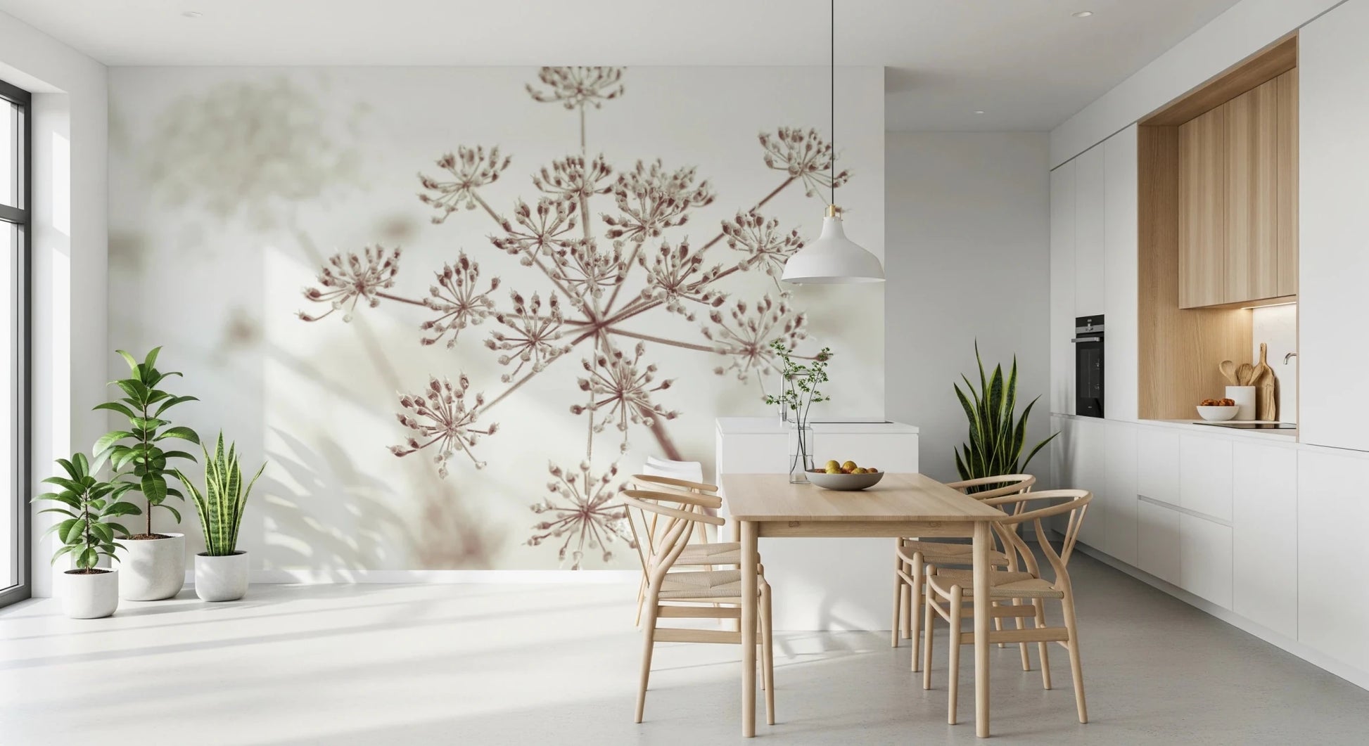 Cow Parsley Sepia Wall Mural
