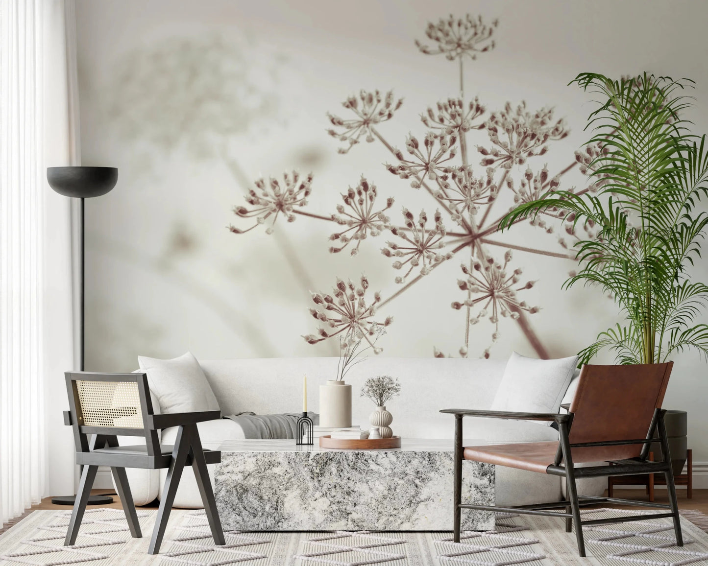 Cow Parsley Sepia Wall Mural