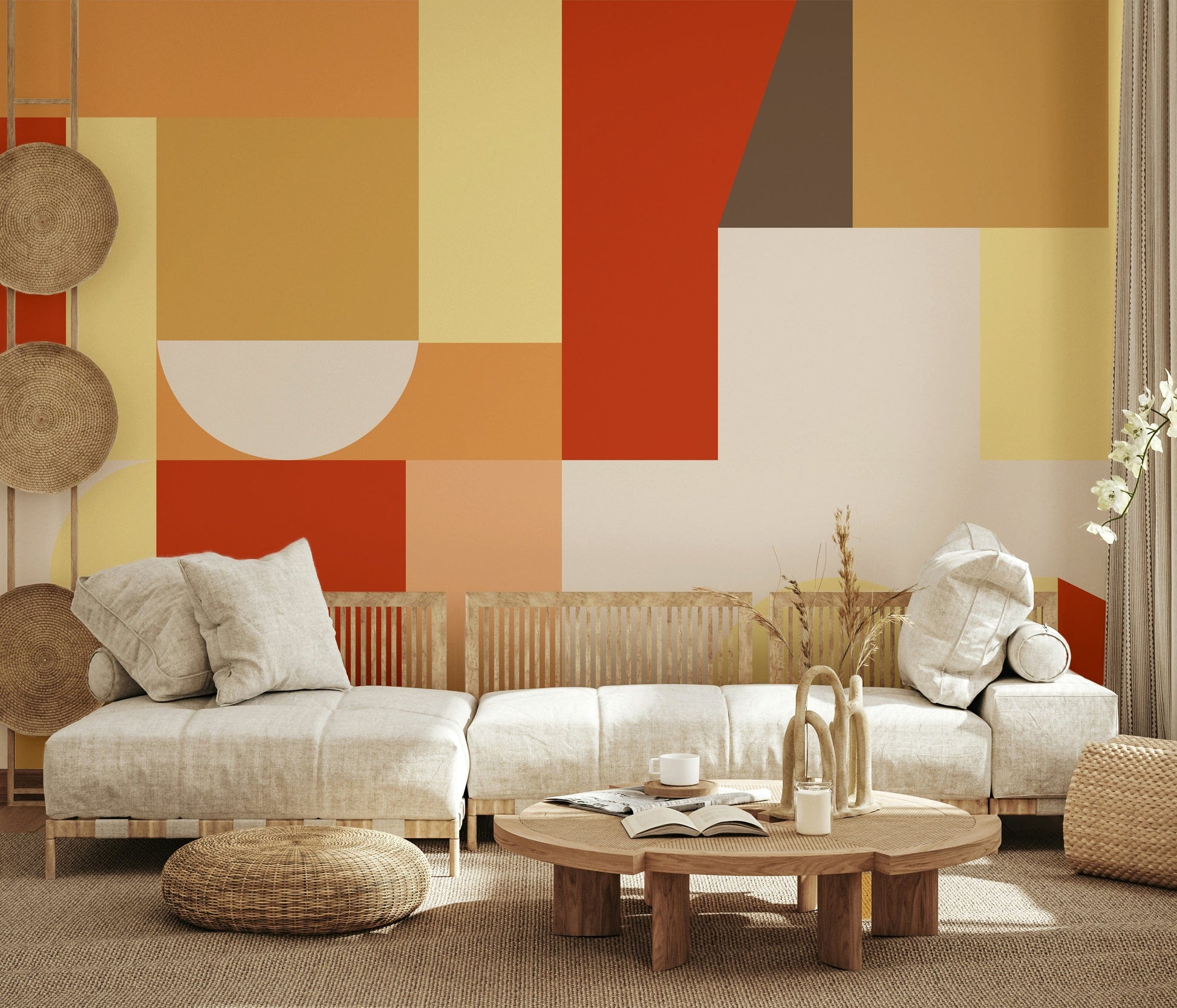 Subtle interplay of light and texture giving the wall a snug, serene feel.