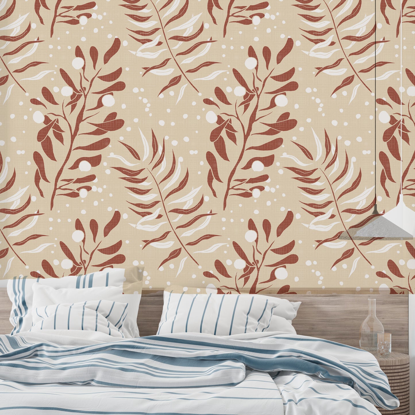 Cozy Cream Palm Leaves