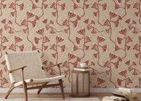 Vintage-style vine wallpaper in cozy neutral colors

