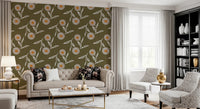 Cozy Scandi Flower Earthy Olive - Craft Botanical Wallpaper⁠