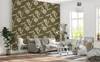 Cozy Scandi Flower Earthy Olive - Craft Botanical Wallpaper⁠