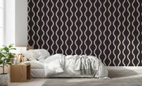 Cozy Scandi Folk Charcoal Warm Linen - Craft Stripe Wallpaper⁠