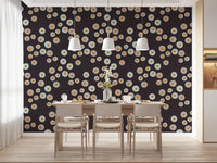 Cozy Scandi Folk Dot Floral Charcoal - Craft Circle Wallpaper⁠
