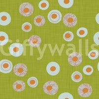 Cozy Scandi Folk Dot Floral Olive Chartreuse - Craft Circle Wallpaper⁠
