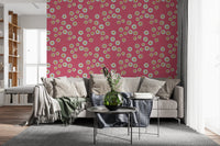 Cozy Scandi Folk Dot Floral Rose Clay - Craft Circle Wallpaper⁠
