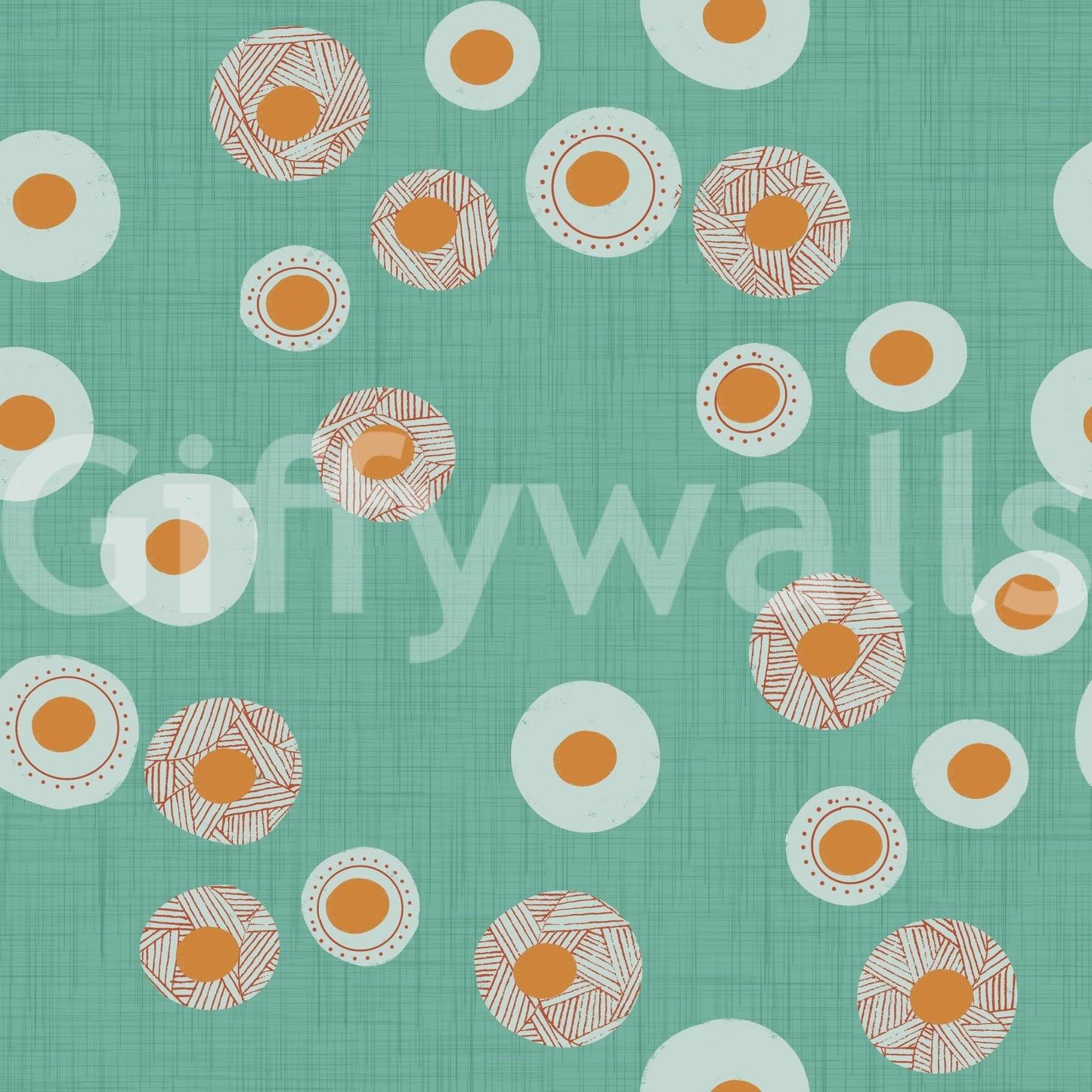 Cozy Scandi Folk Dot Floral Sage Mint - Craft Circle Wallpaper⁠