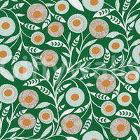 Cozy Scandi Folk Floral Olive Chartreuse - Craft Botanical Wallpaper⁠