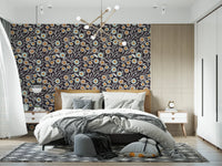 Cozy Scandi Folk Floral Warm Linen - Craft Botanical Wallpaper⁠