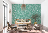 Cozy Scandi Folk Leaf Vine Sage Mint - Craft Blender Wallpaper⁠