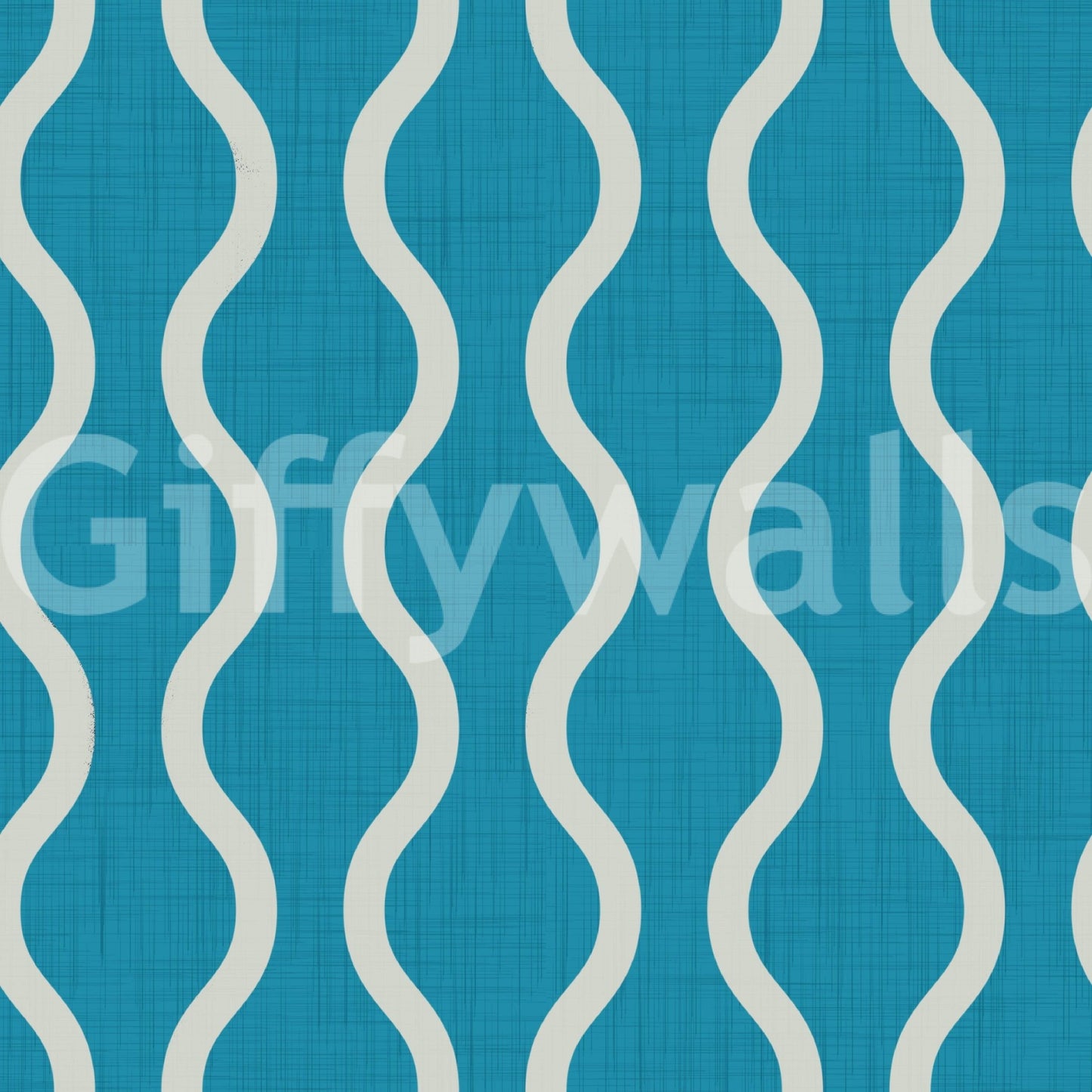 Cozy Scandi Folk Wavy Stripe Nordic Teal - Craft Stripe Wallpaper⁠