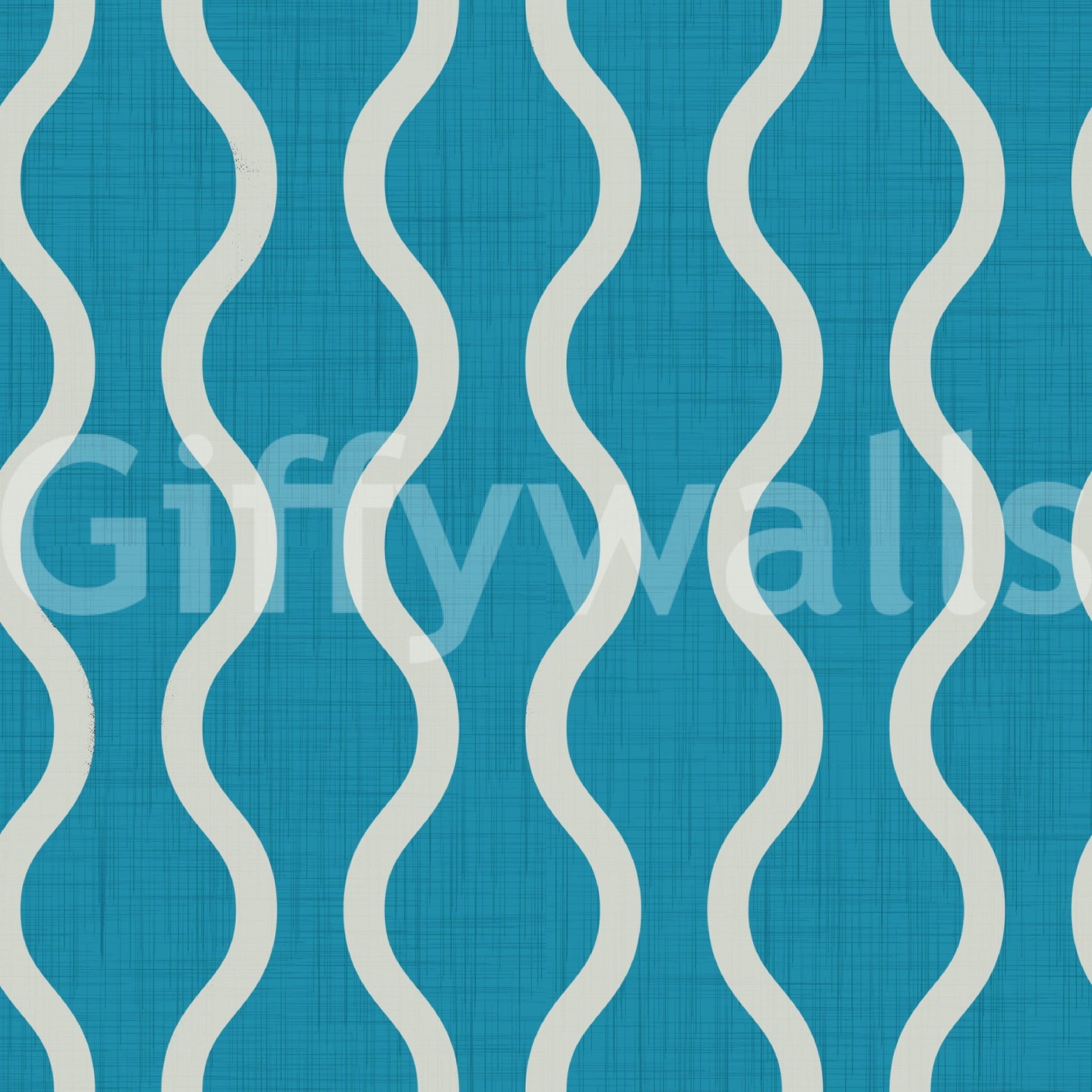Cozy Scandi Folk Wavy Stripe Nordic Teal - Craft Stripe Wallpaper⁠