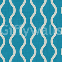 Cozy Scandi Folk Wavy Stripe Nordic Teal - Craft Stripe Wallpaper⁠
