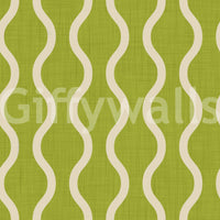 Cozy Scandi Folk Wavy Stripe Olive Chartreuse - Craft Stripe Wallpaper⁠