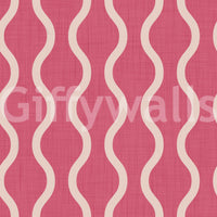Cozy Scandi Folk Wavy Stripe Rose Clay - Craft Stripe Wallpaper⁠