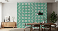 Cozy Scandi Folk Wavy Stripe Sage Mint - Craft Stripe Wallpaper⁠