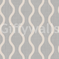 Cozy Scandi Folk Wavy Stripe Warm Linen - Craft Stripe Wallpaper⁠