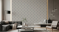 Cozy Scandi Folk Wavy Stripe Warm Linen - Craft Stripe Wallpaper⁠