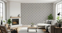Cozy Scandi Folk Wavy Stripe Warm Linen - Craft Stripe Wallpaper⁠