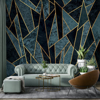 Wintery landscape mural featuring cracked ice details

