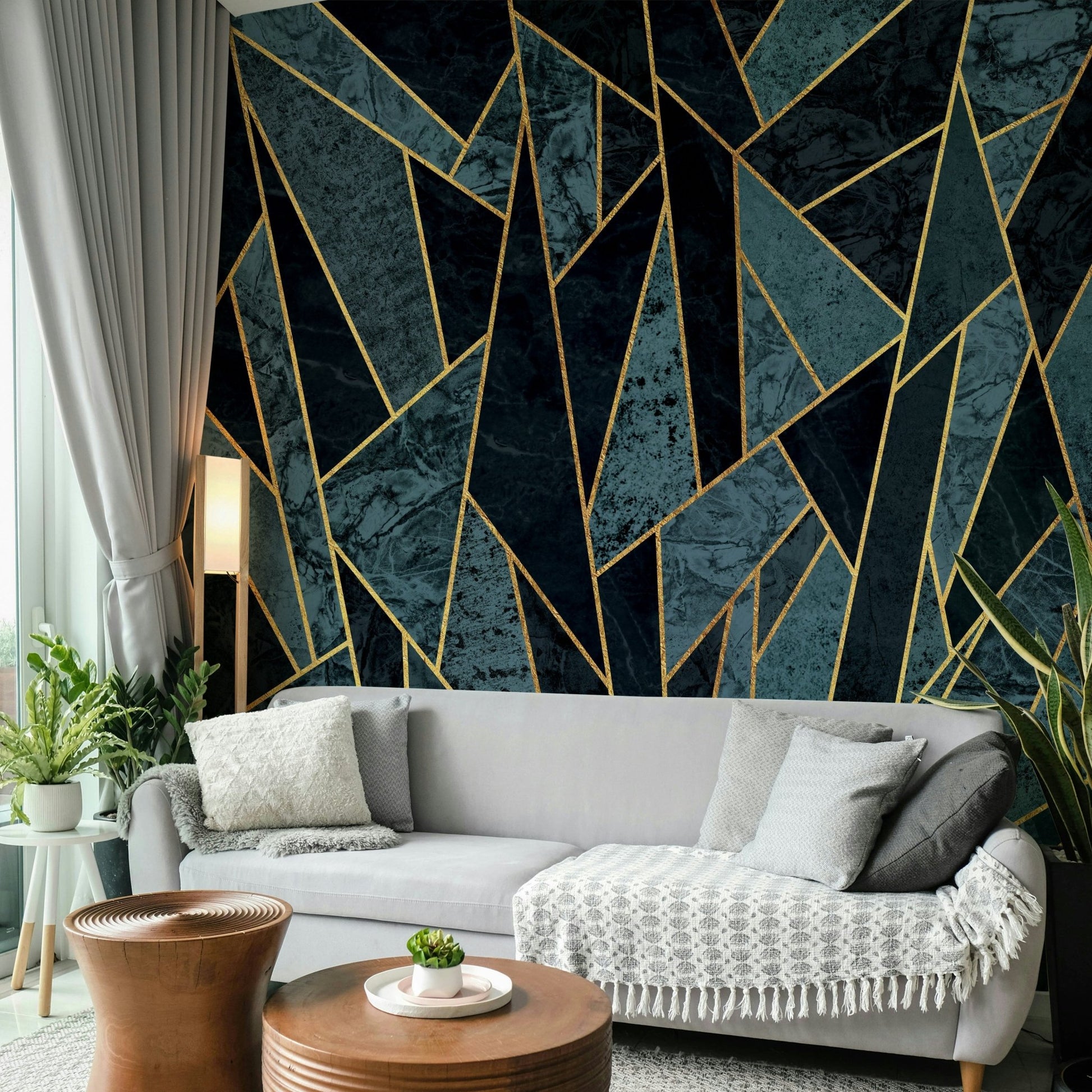 Frozen ice-inspired wall mural adding cool elegance to interiors

