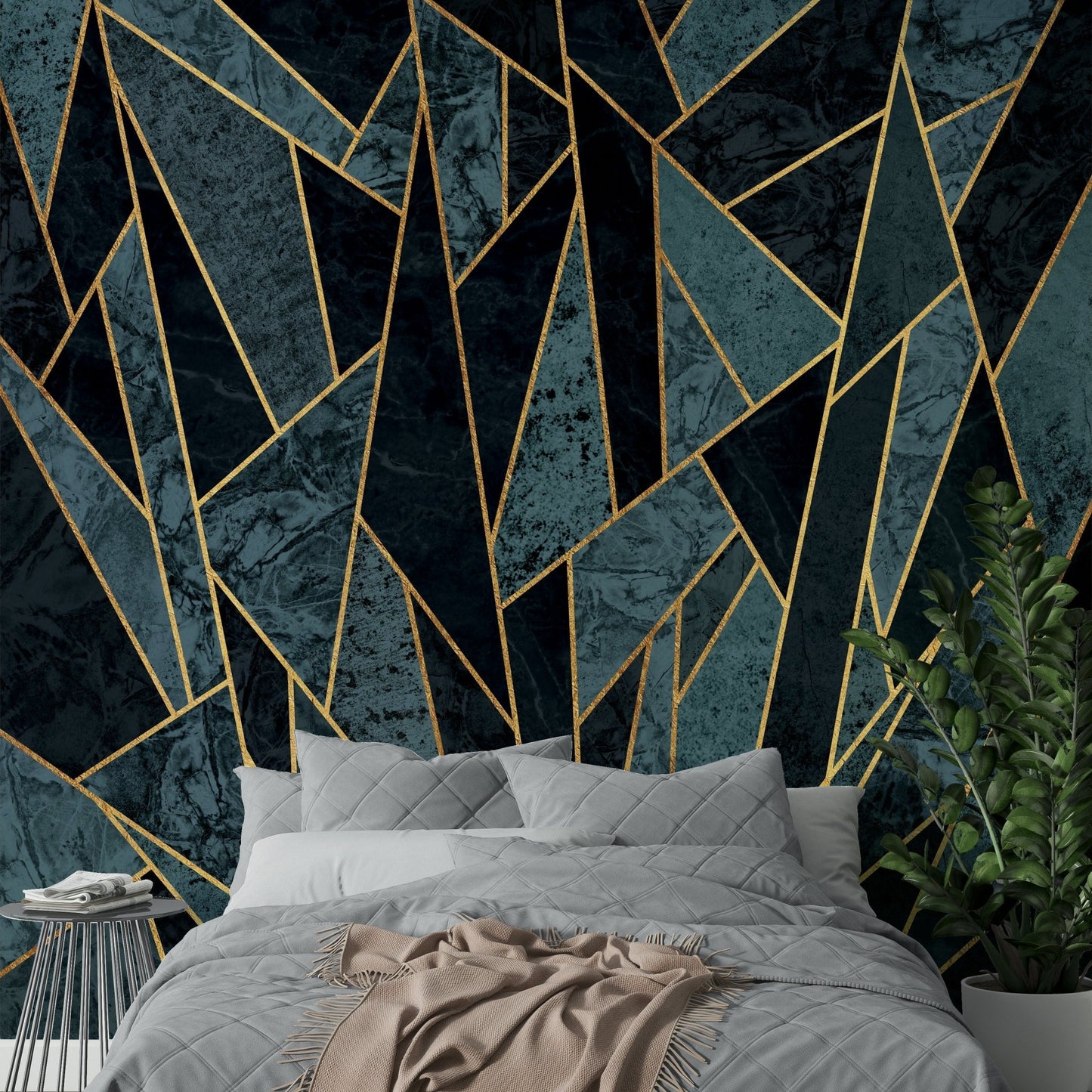 Intricate cracked ice design wall mural for contemporary spaces

