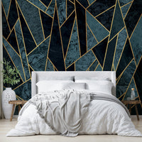 Frozen Nordic landscape wall mural with intricate ice cracks

