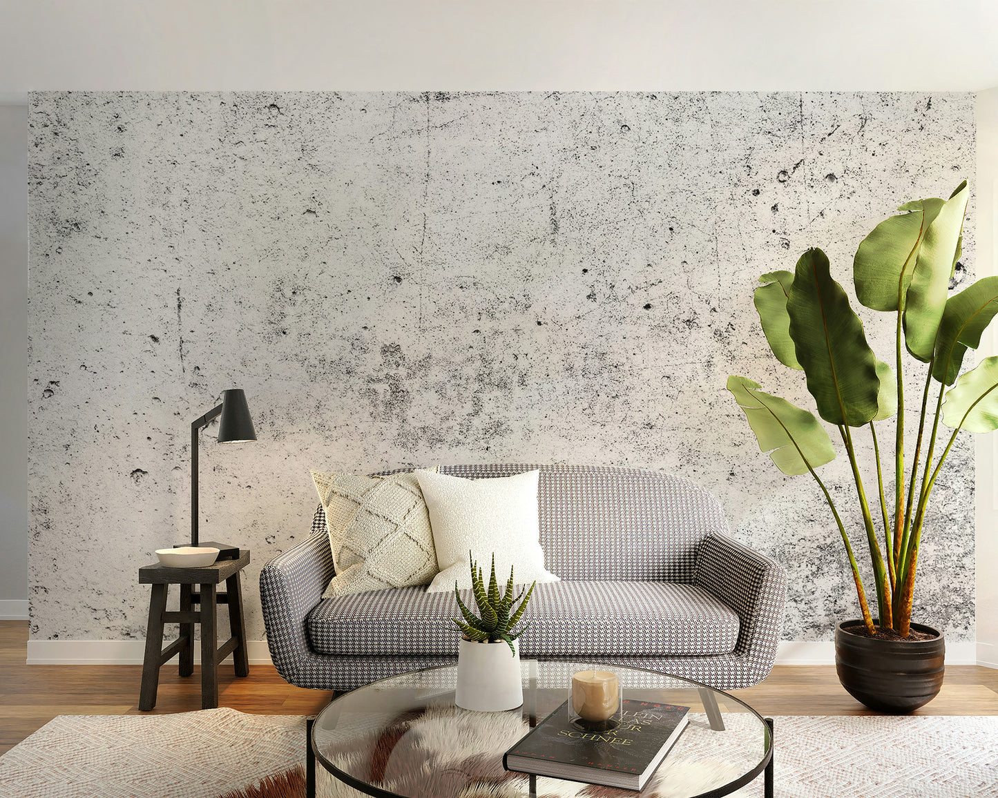 Rusty copper tones on a scratched metal effect wallpaper mural for office.