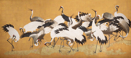 Japanese Flock Cranes Wallpaper For Walls