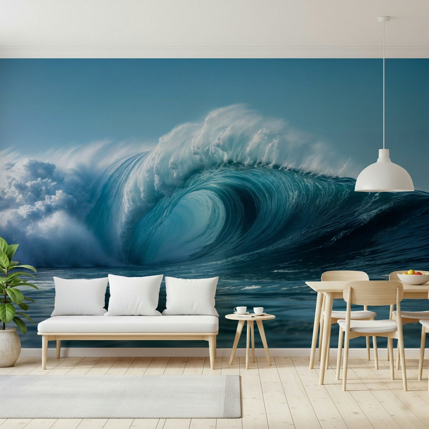 Crashing Tide ocean wallpaper mural brings coastal energy home.