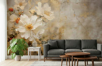 A beautiful ivory petal wallpaper mural for a modern home.

