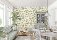 Minimalist Pebble Beach pattern natural earthy stone mosaic texture.