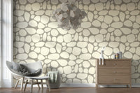 Captivating Pebble Beach neutral wallpaper for walls abstract shapes.