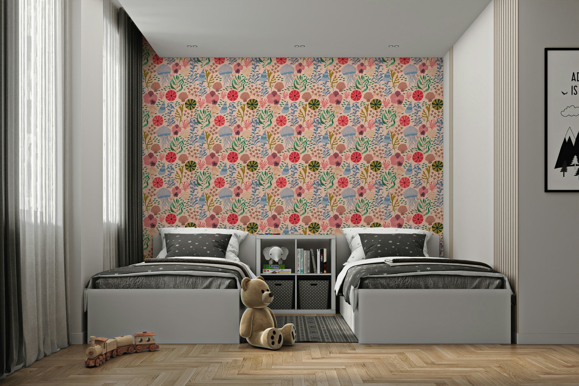 Soft wave patterns on dreamy ocean wallpaper

