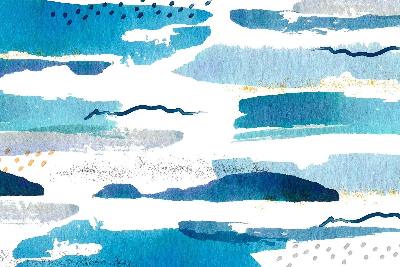 Blue Watercolor Stroke Wallpaper Murals in your room