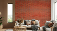 A peaceful crimson brick mural on decorative wallpaper.

