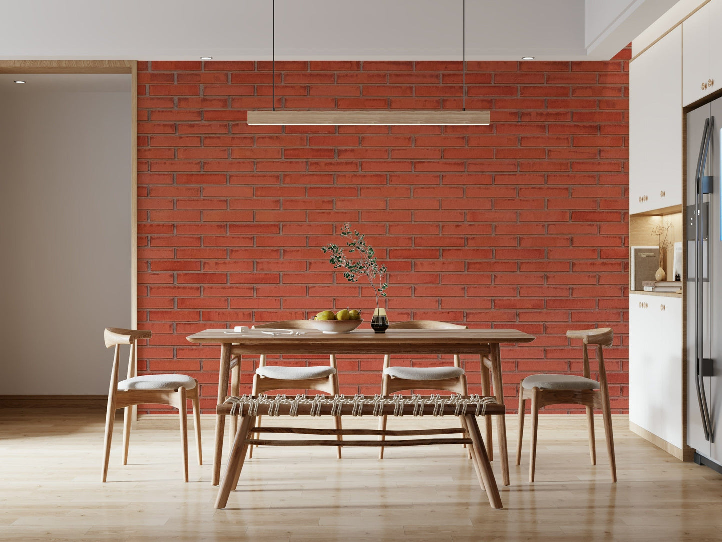 A contemplative faux brick wallpaper mural for a feature wall.

