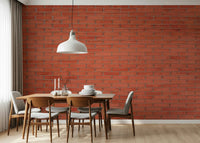 An artistic realistic brick mural on textured wallpaper.

