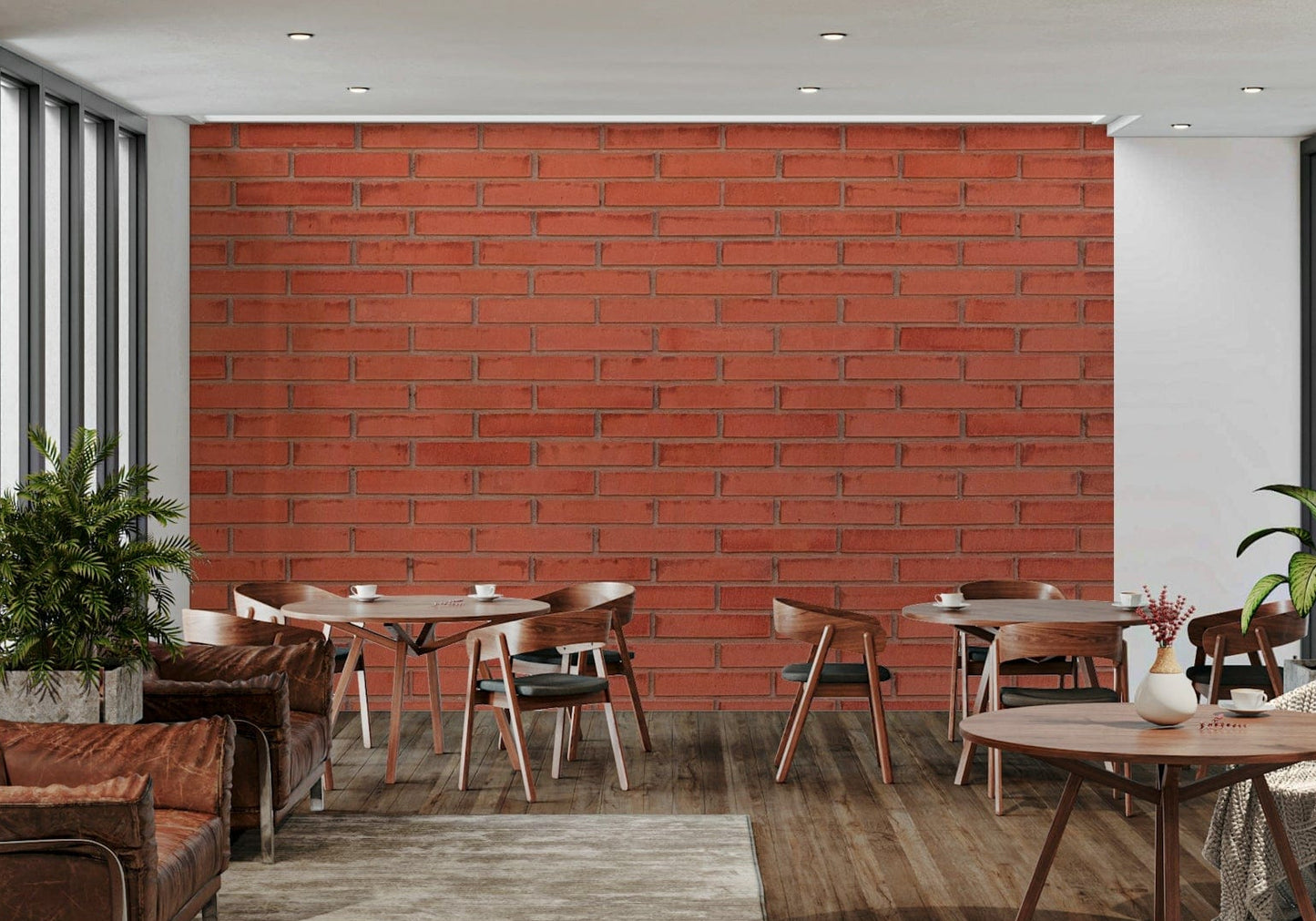 A beautiful classic red brick wallpaper mural for a rustic home.

