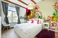 Vintage Botanical Paradise wall mural with rich greenery

