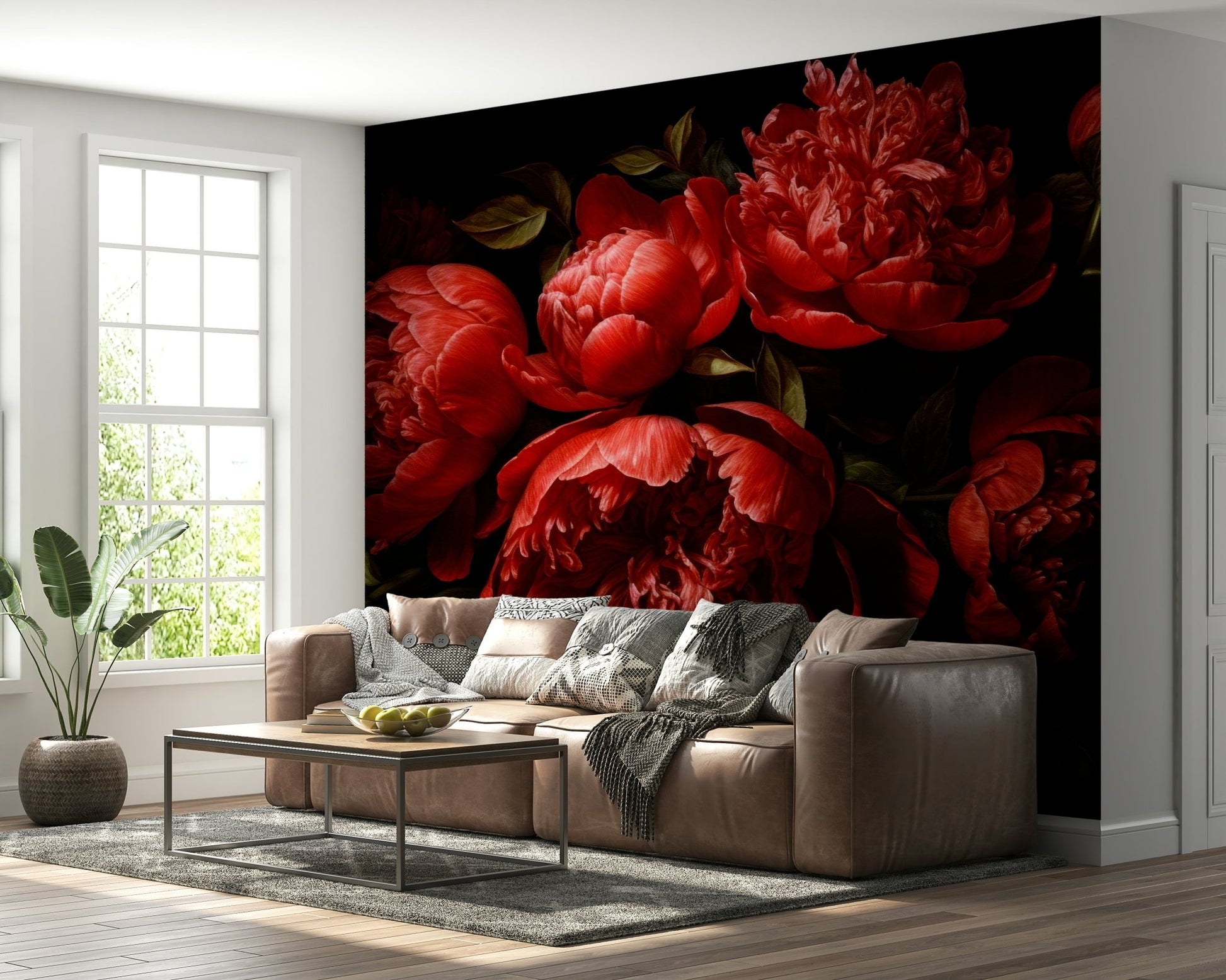 Rich, luxurious flowers in deep crimson and red hues.

