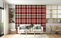Crimson Plaid wallpaper with classic red and deep crimson check pattern for stylish walls.