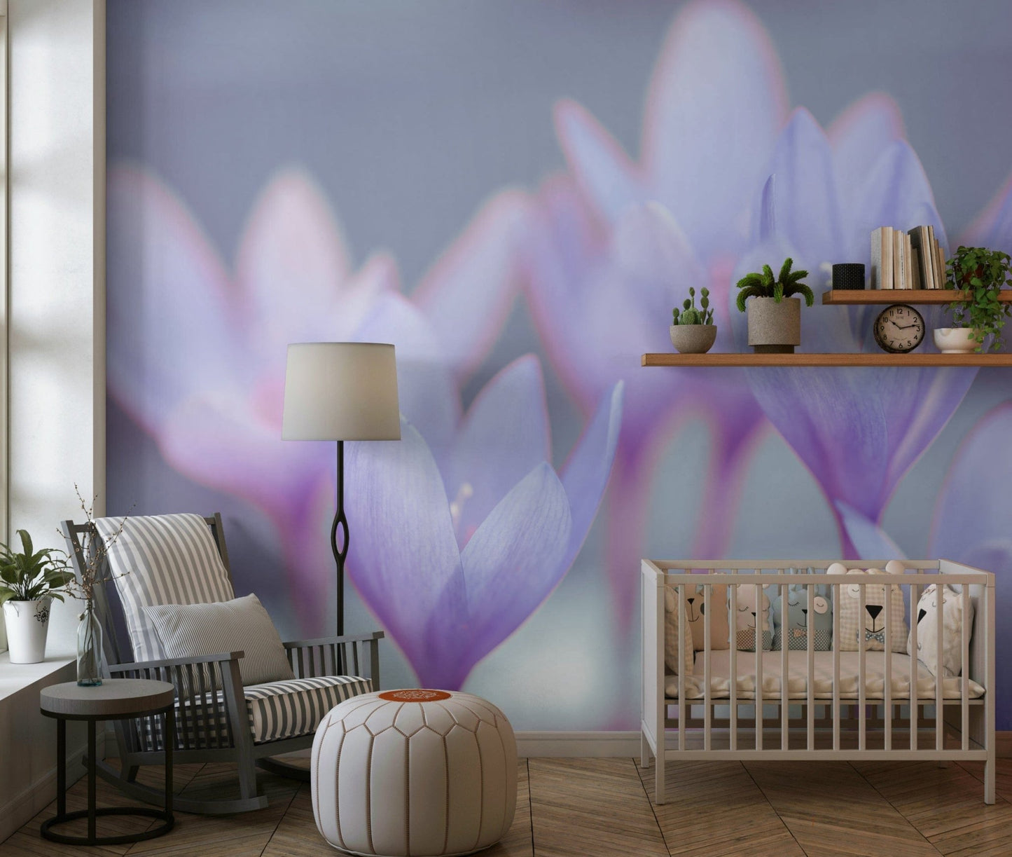 Crocus petals wall mural with airy feel