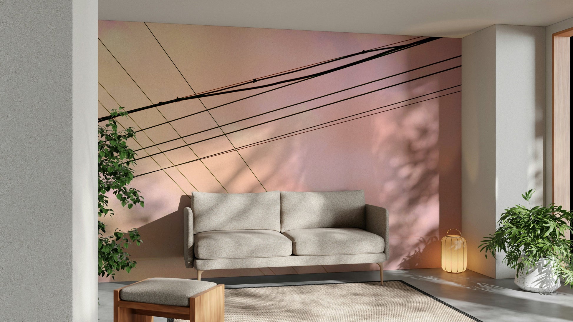 A serene geometric path wall mural for your decor.

