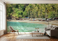 Crystal Bay wall mural displaying lush jungle ocean view.