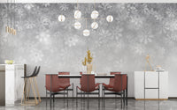 Elegant snowflake mural with crystal charm
