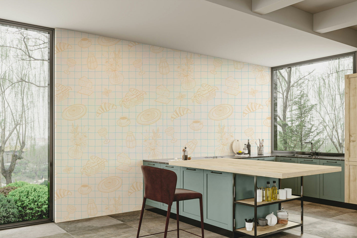 The composition is a harmonious, flowing pattern.

