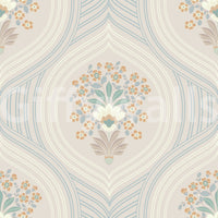 Curved Lines & Blooms Wallpaper⁠